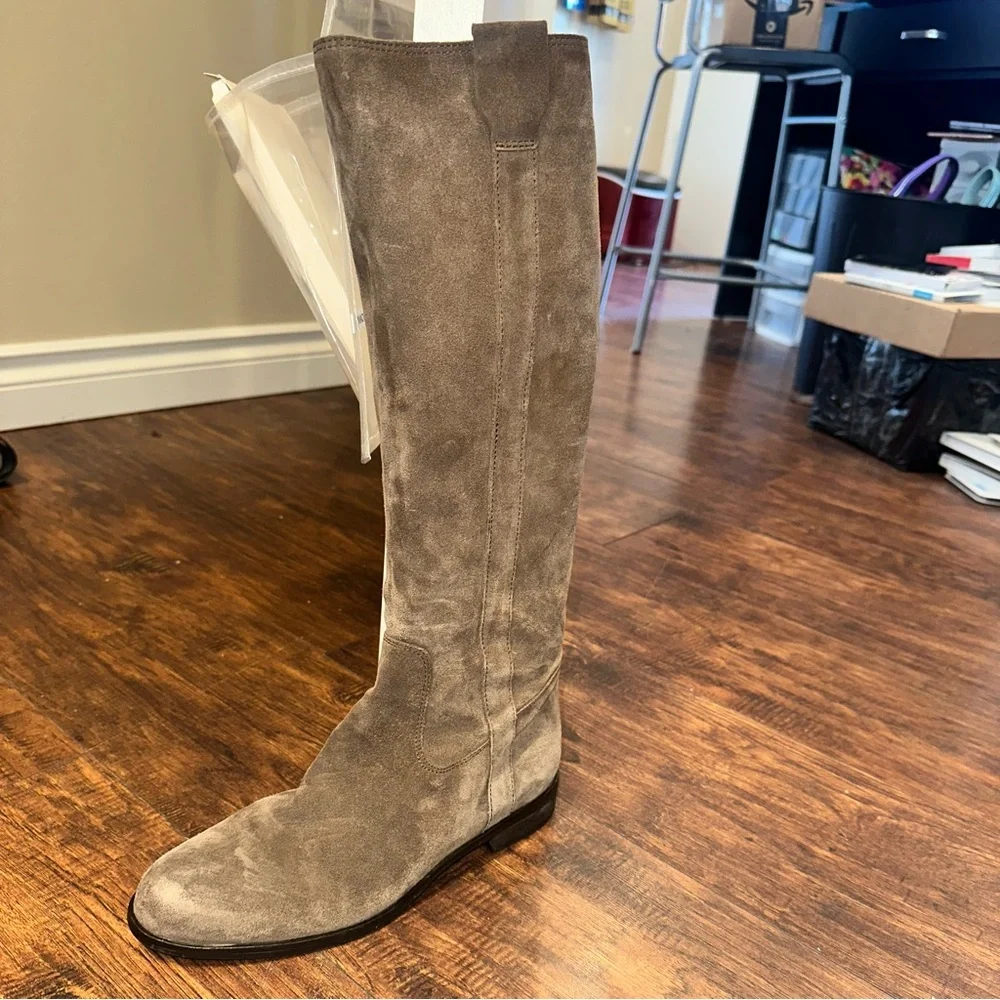 Sesto Meucci Women's Tall Riding Boots Brown Suede Made In Italy Size 8.5 Knee